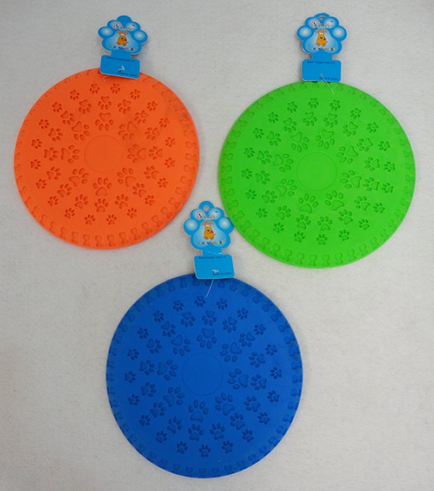 ''9'''' Silicone Disk Pet Toy [Pawprint DESIGN]''